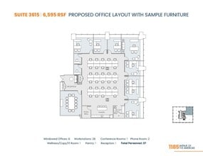 1185 Avenue of the Americas, New York, NY à louer Plan d’étage- Image 1 de 2
