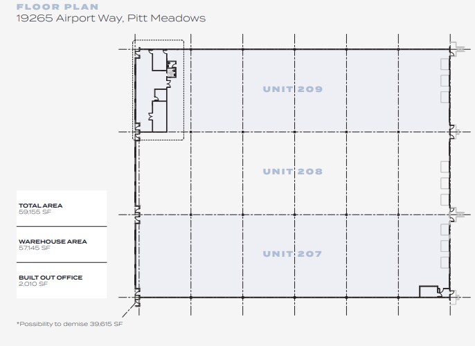 19265 Airport Way, Pitt Meadows, BC for lease Floor Plan- Image 1 of 1