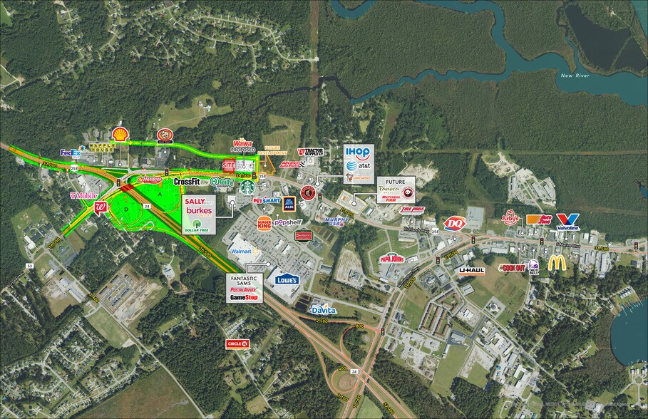 2866-2940 Richlands Hwy, Jacksonville, NC à vendre - Photo du bâtiment - Image 2 de 2