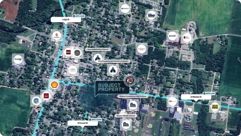 211 Everett st, Homer, MI for sale - Aerial - Image 2 of 2