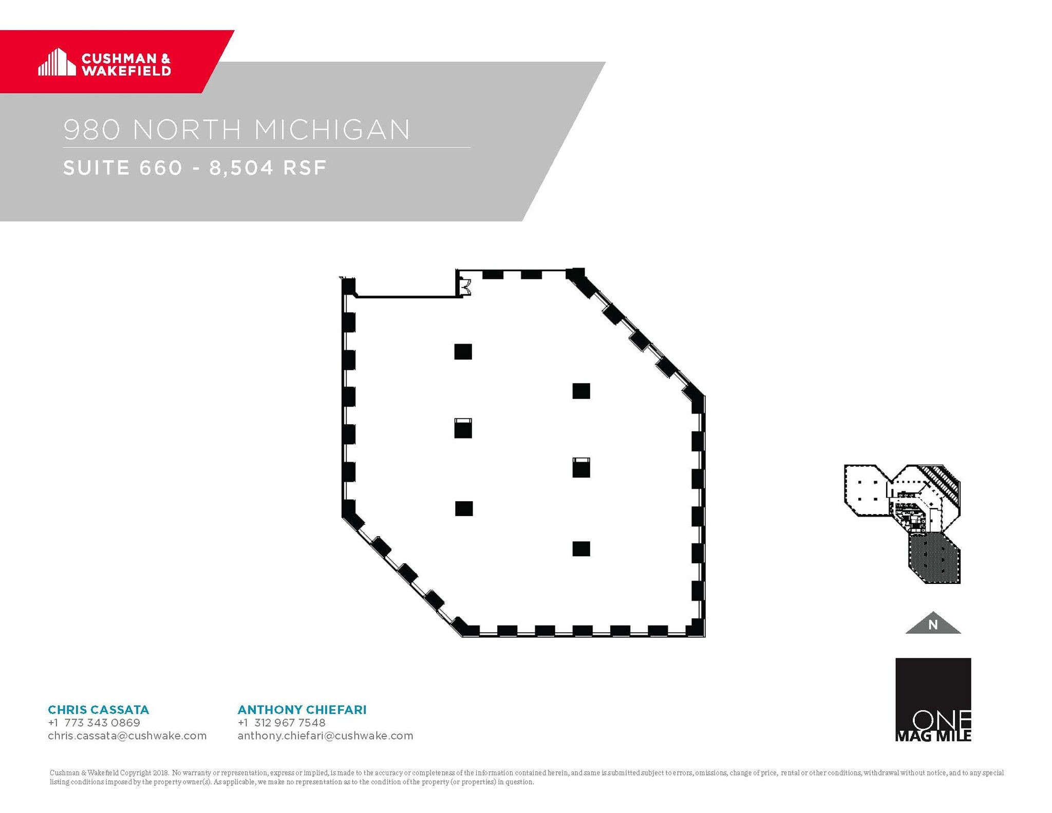 980 N Michigan Ave, Chicago, IL à louer Plan d’étage- Image 1 de 1