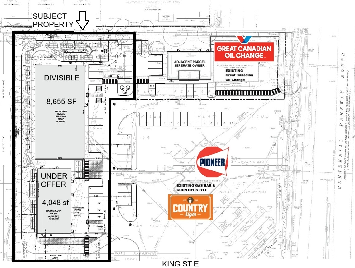 118 King St E, Stoney Creek, ON for lease Site Plan- Image 1 of 3