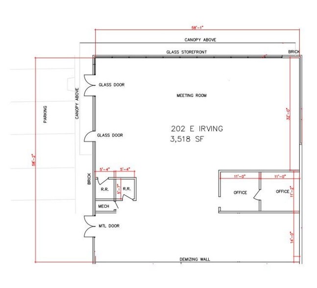 202 E Irving Blvd, Irving, TX for lease - Floor Plan - Image 2 of 2