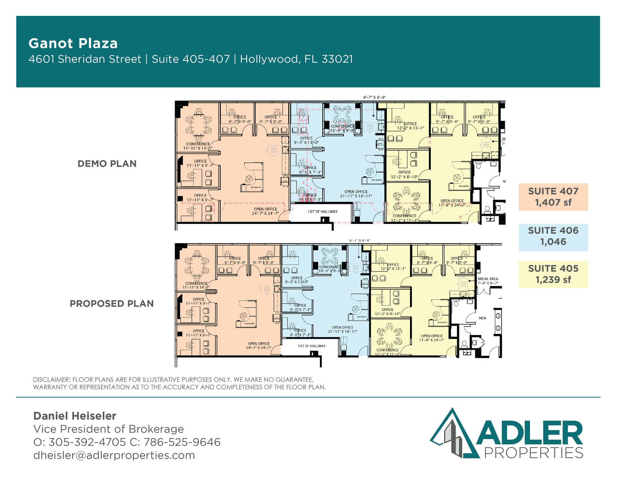 4601 Sheridan St, Hollywood, FL à louer Plan d’étage- Image 1 de 1