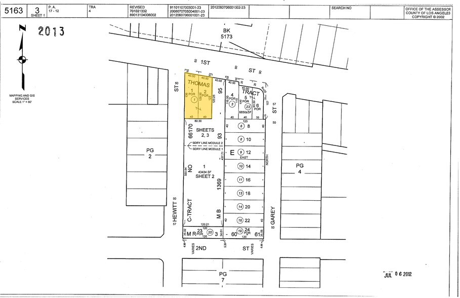 700-706 E 1st St, Los Angeles, CA à louer - Plan cadastral - Image 2 de 9