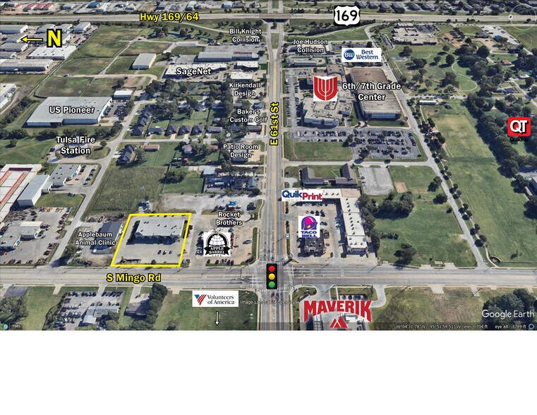 6005-6011 S Mingo Rd, Tulsa, OK à vendre - Aérien - Image 2 de 13