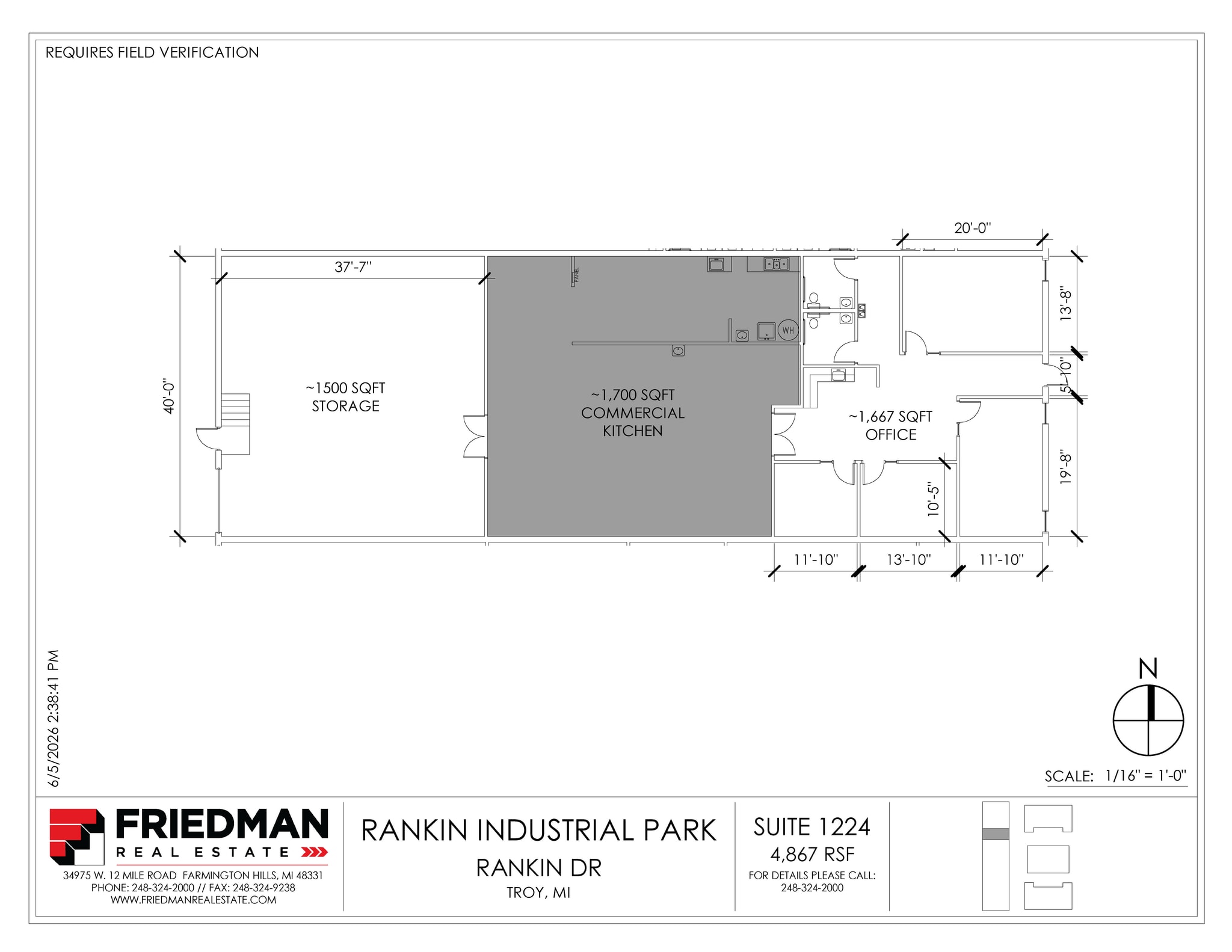 1220-1242 Rankin Dr, Troy, MI for lease Floor Plan- Image 1 of 1