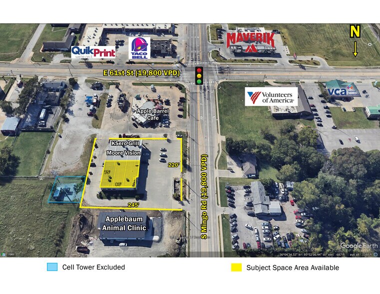 6005-6011 S Mingo Rd, Tulsa, OK à vendre - Aérien - Image 3 de 13