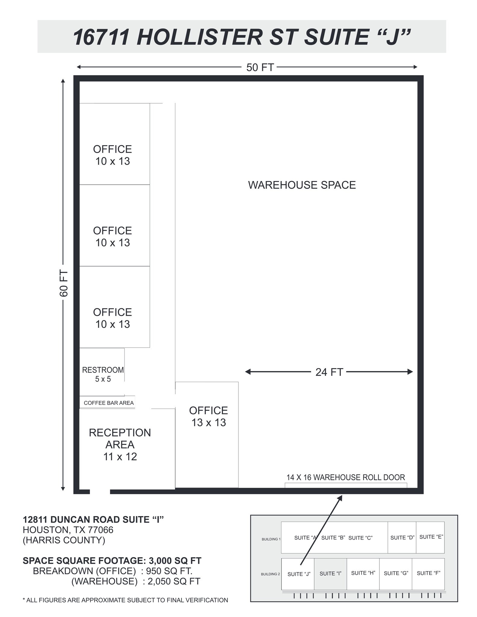 16721 Hollister St, Houston, TX à louer Plan de site- Image 1 de 2