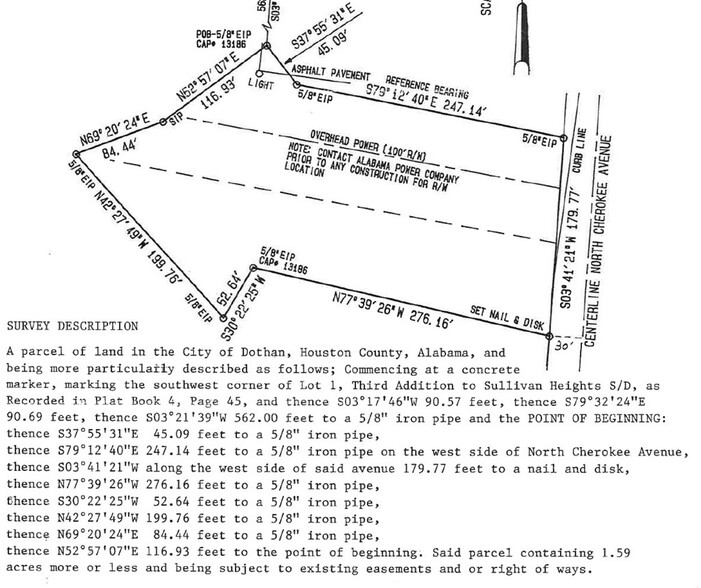 1301 N Cherokee Ave, Dothan, AL à vendre - Plan de site - Image 2 de 2