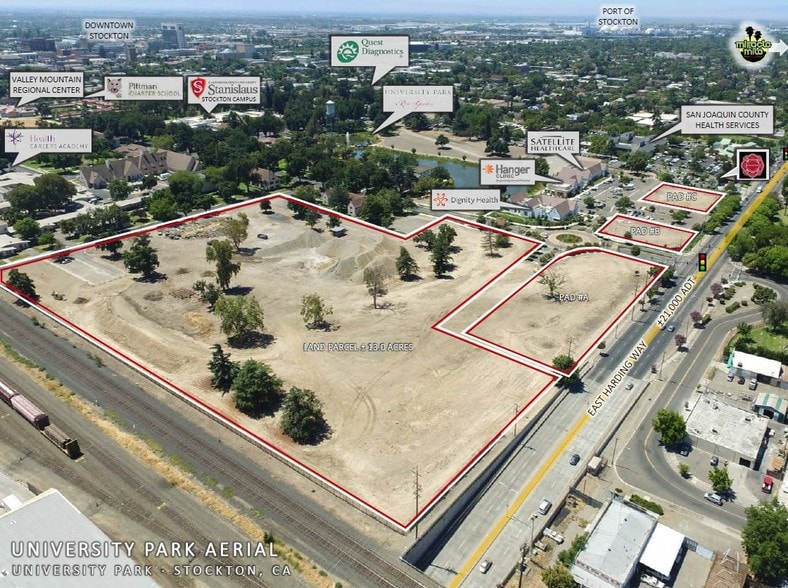 SEC Harding Way, Stockton, CA for lease - Aerial - Image 2 of 4