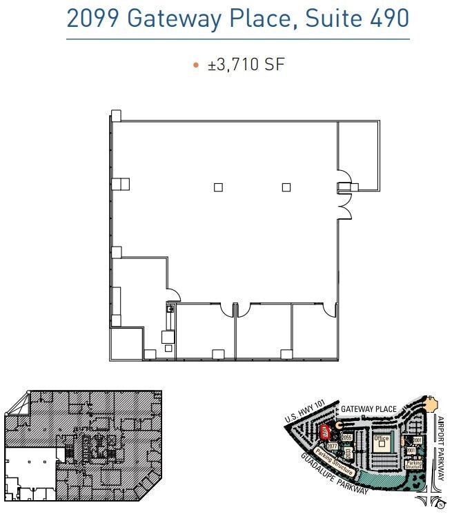 2033 Gateway Pl, San Jose, CA à louer Plan d’étage- Image 1 de 1