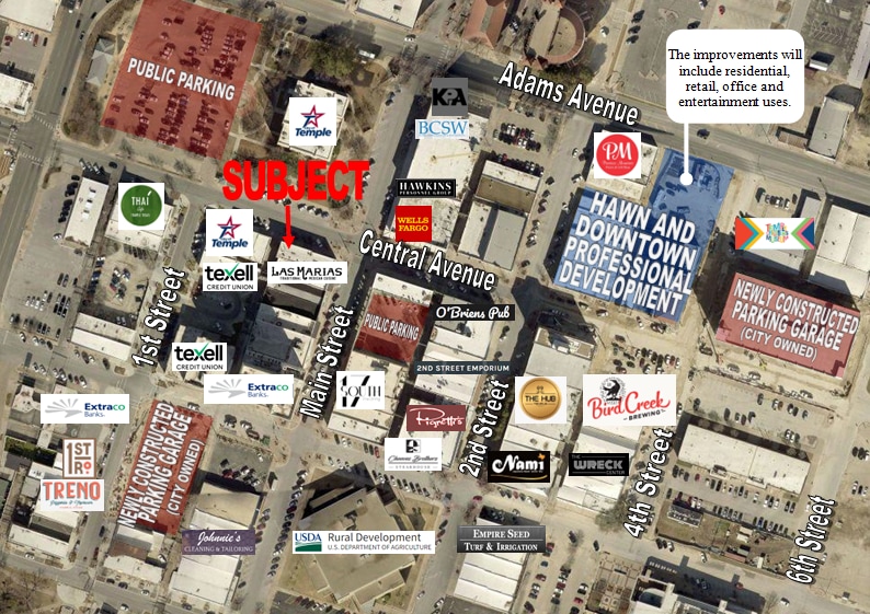 11 W Central Ave, Temple, TX for lease - Aerial - Image 2 of 2