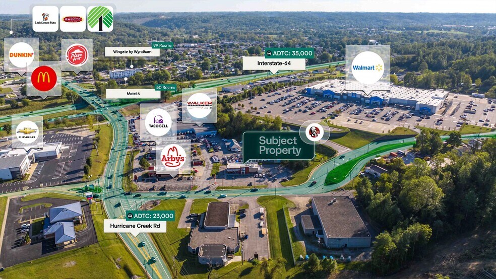 301D Hurricane Creek Rd, Hurricane, WV à vendre - Aérien - Image 2 de 2