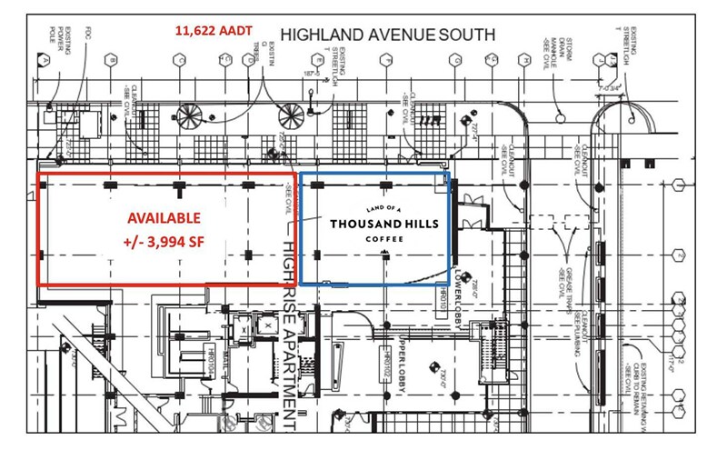 2173 Highland Ave S, Birmingham, AL à louer Plan d’étage- Image 1 de 1