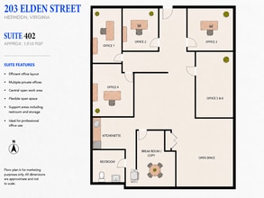 201-203 Elden St, Herndon, VA à louer Plan d’étage- Image 1 de 1