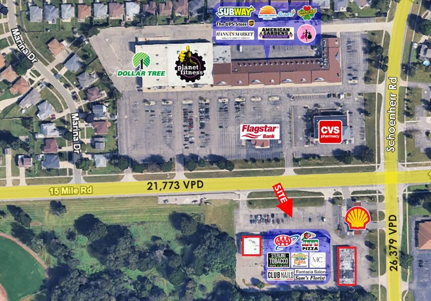 13400-13480 E 15 Mile Rd, Sterling Heights, MI for lease - Aerial - Image 3 of 4