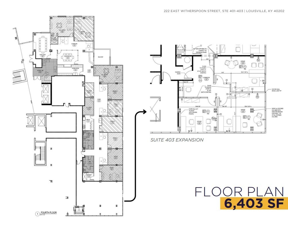 222 E Witherspoon St, Louisville, KY à louer Plan d’étage- Image 1 de 1