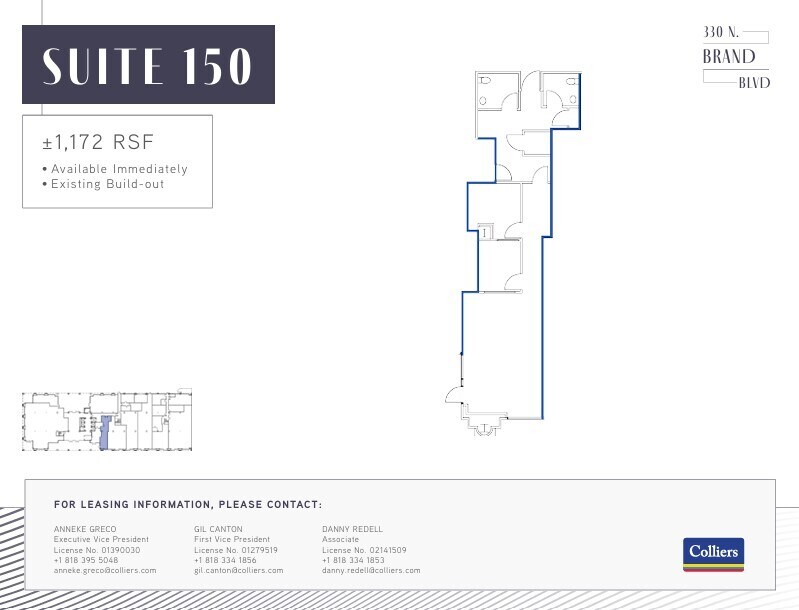 330 N Brand Blvd, Glendale, CA à louer Plan d’étage- Image 1 de 1