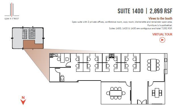 530 B St, San Diego, CA à louer Plan d  tage- Image 1 de 1