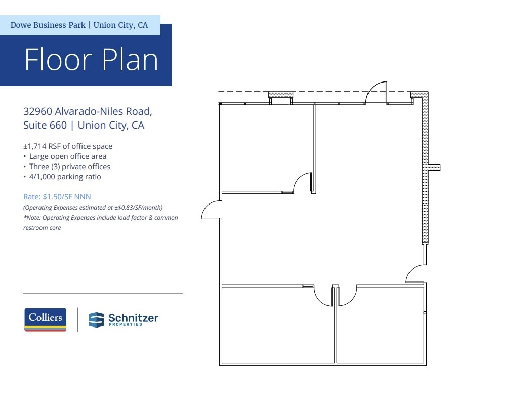 32980 Alvarado Niles Rd, Union City, CA à louer Plan d’étage- Image 1 de 1