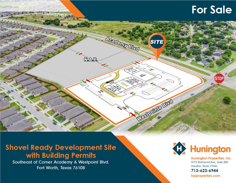 Southeast of Corner Academy & Westpoint Blvd. Fort, Fort Worth, TX for sale - Primary Photo - Image 1 of 1