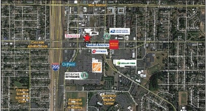 10005 SE Stark St, Portland, OR - AERIAL  map view