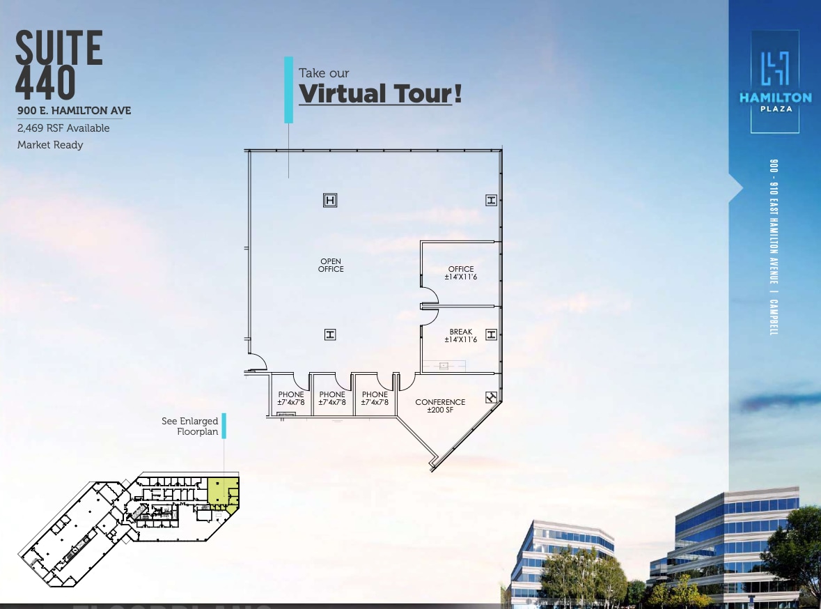 910 E Hamilton Ave, Campbell, CA à louer Plan d’étage- Image 1 de 1