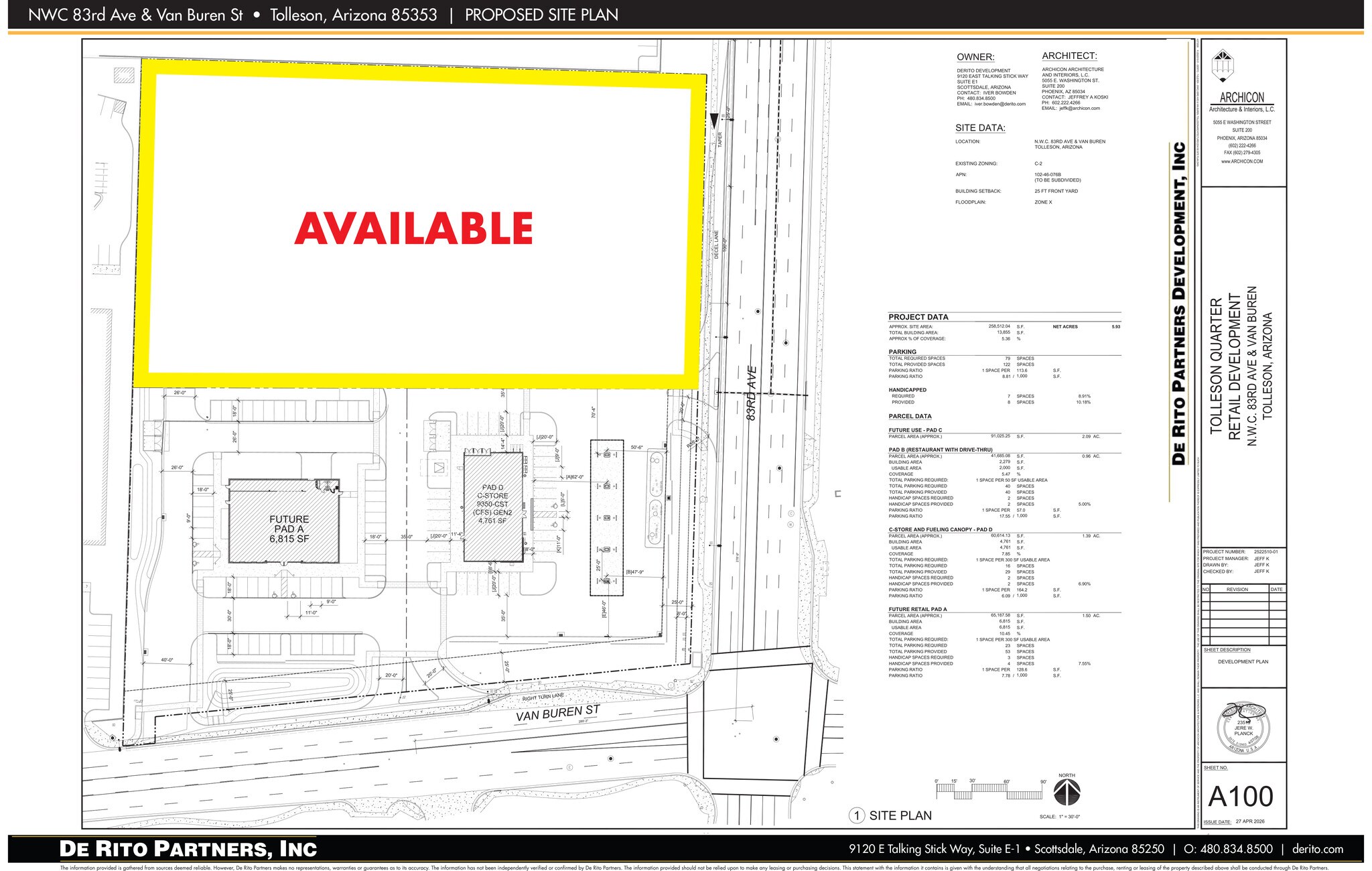 NWC 83rd Ave & Van Buren St; 83rd Avenue & Van Buren Street; Tolleson Quarter; APN 102-46-, Tolleson, AZ for sale Building Photo- Image 1 of 2