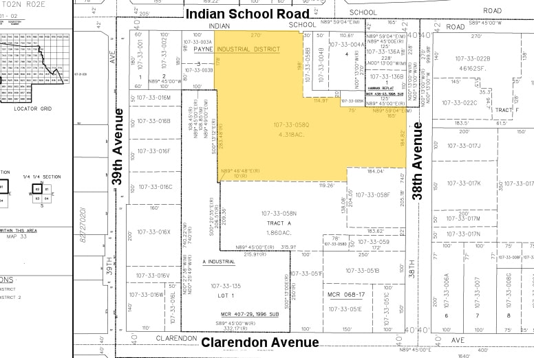 3839 W Indian School Rd, Phoenix, AZ for lease - Plat Map - Image 2 of 8
