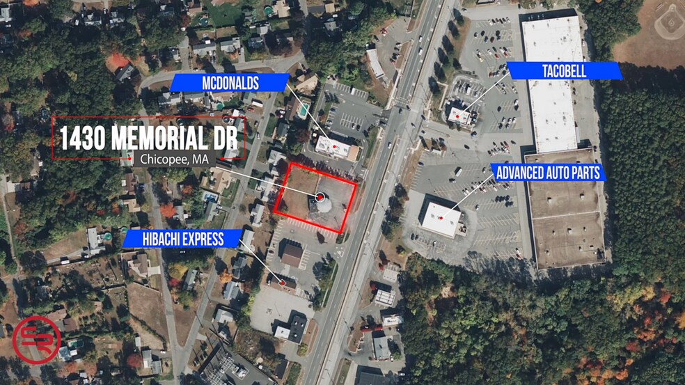 1430 Memorial Dr, Chicopee, MA à louer - Aérien - Image 3 de 10