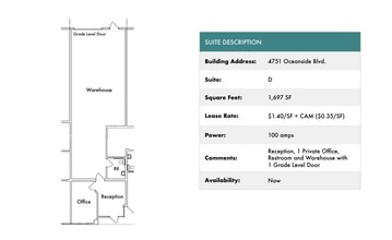 1818 Peacock Blvd, Oceanside, CA à louer Plan d’étage- Image 1 de 1