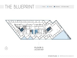 3400 W Riverside Dr, Burbank, CA à louer Plan d’étage- Image 1 de 1