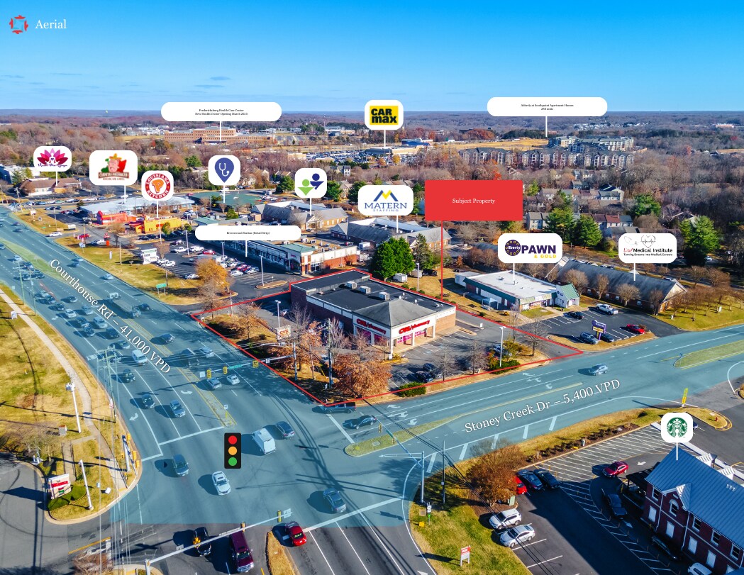 10701 Courthouse Rd, Fredericksburg, VA à vendre Aérien- Image 1 de 1