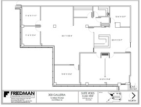 300 Galleria Officentre, Southfield, MI for lease Floor Plan- Image 1 of 2