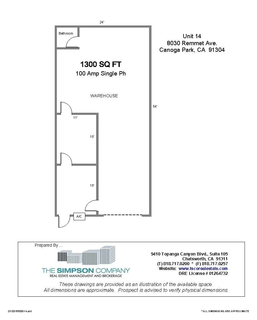 8030-8040 Remmet Ave, Canoga Park, CA à louer Plan d’étage- Image 1 de 1