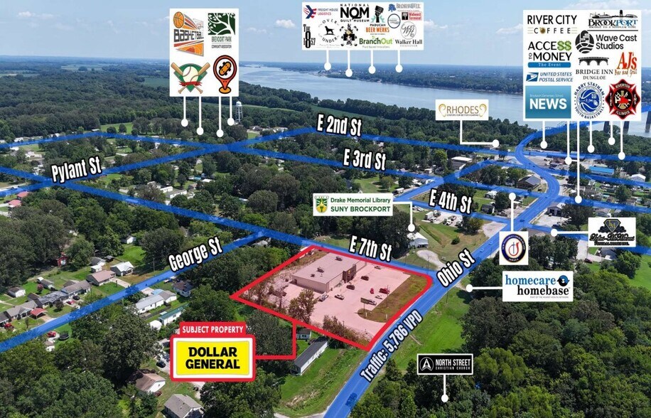 704 Ohio St, Brookport, IL à vendre - Aérien - Image 2 de 6