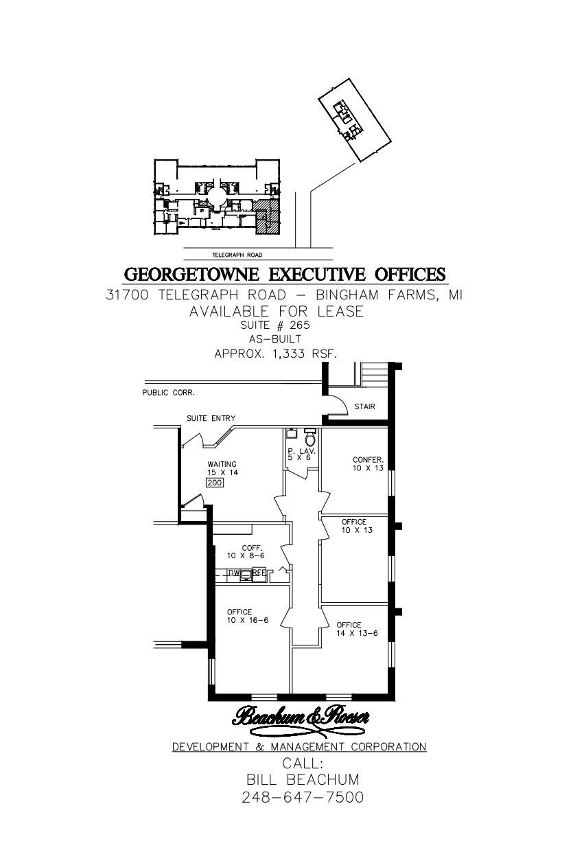 31600 Telegraph Rd, Bingham Farms, MI for lease Floor Plan- Image 1 of 1