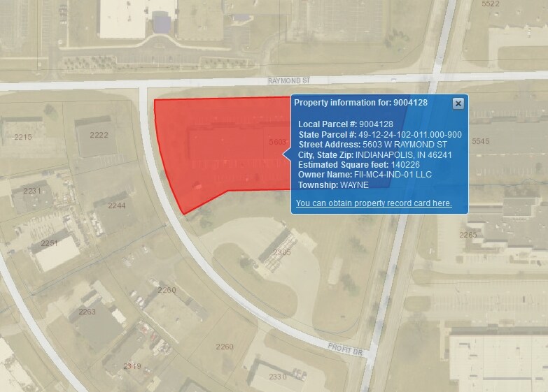 5603 W Raymond St, Indianapolis, IN à louer - Plan cadastral - Image 3 de 4