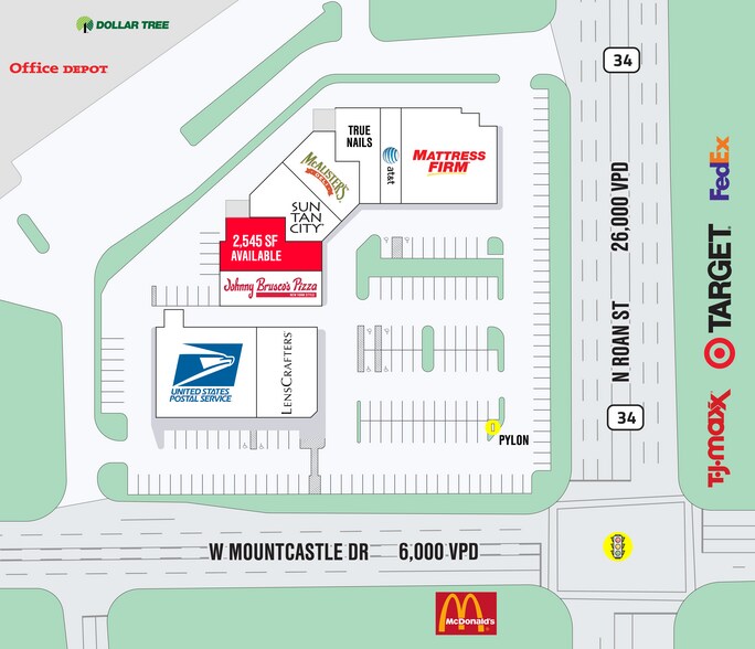 2111 N Roan St, Johnson City, TN à louer - Plan de site - Image 2 de 6