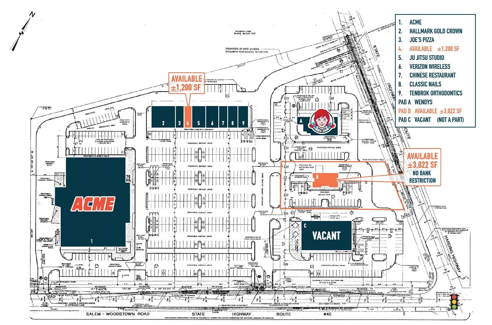 859 Rt-45, Woodstown, NJ à louer Plan de site- Image 1 de 1