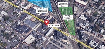 210 W Main St, Lansdale, PA - AERIAL map view