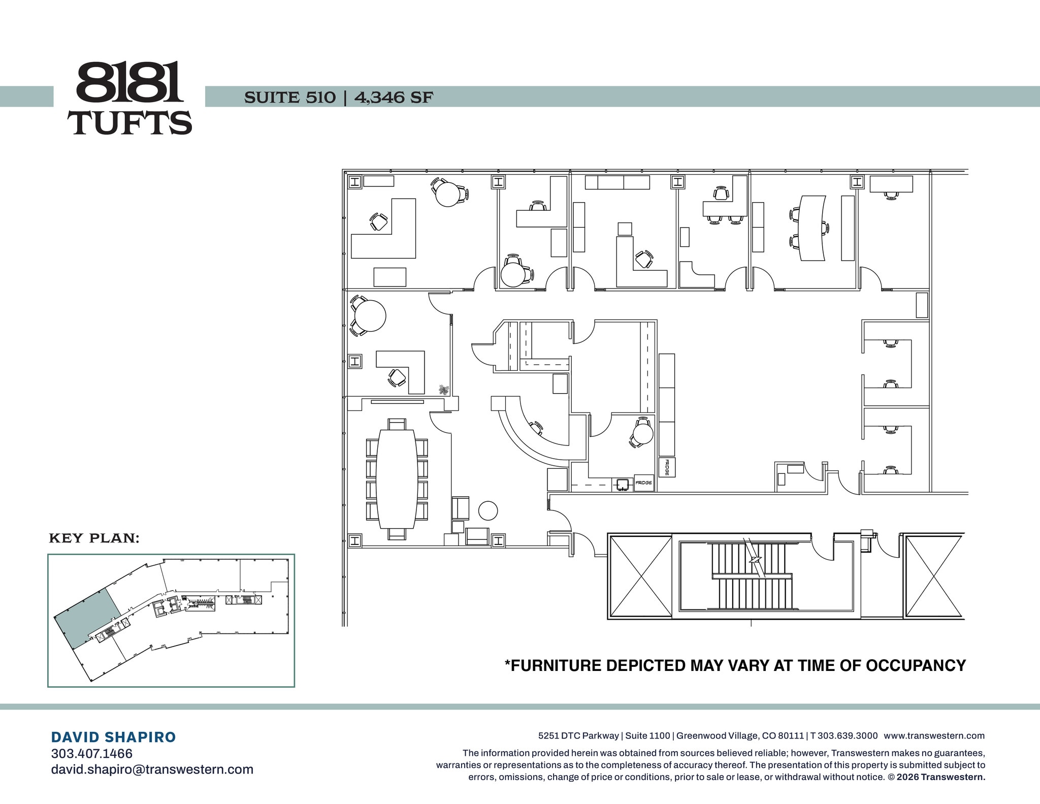 8181 E Tufts Ave, Denver, CO à louer Plan d’étage- Image 1 de 3