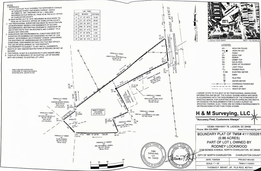 2720 Bonds Ave, North Charleston, SC for sale - Plat Map - Image 1 of 2