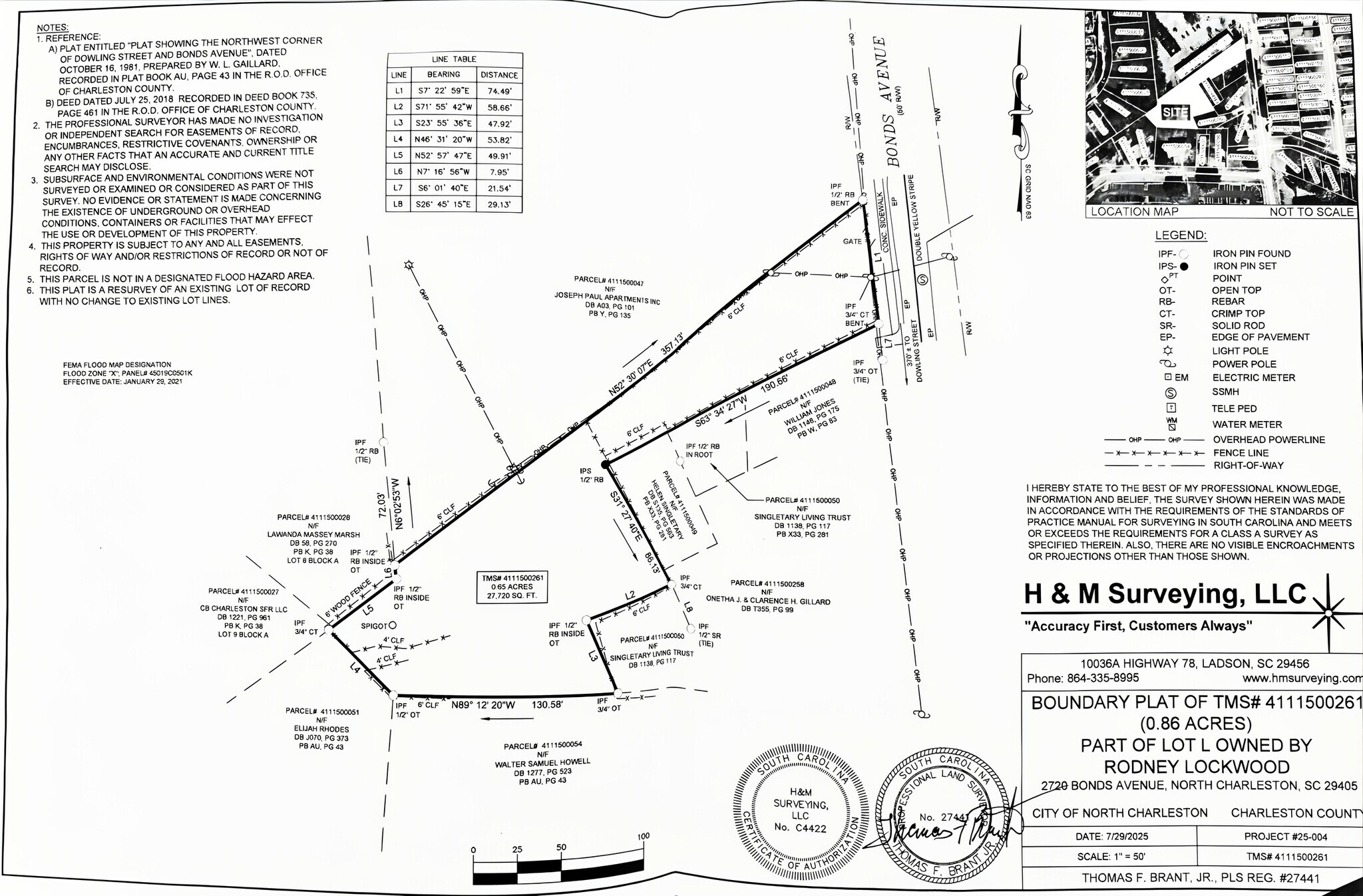 2720 Bonds Ave, North Charleston, SC for sale Plat Map- Image 1 of 3
