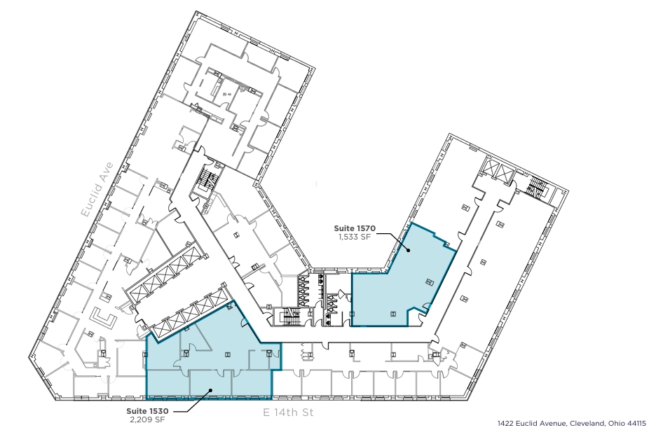 1400-1422 Euclid Ave, Cleveland, OH à louer Plan d’étage- Image 1 de 1