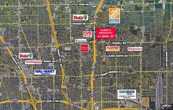 Eastex Fwy & Colley St, Houston, TX - AERIAL  map view