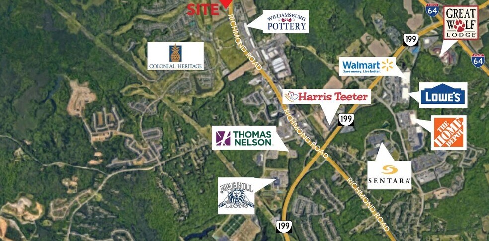 6925 Richmond Rd, Williamsburg, VA à vendre - Aérien - Image 2 de 4