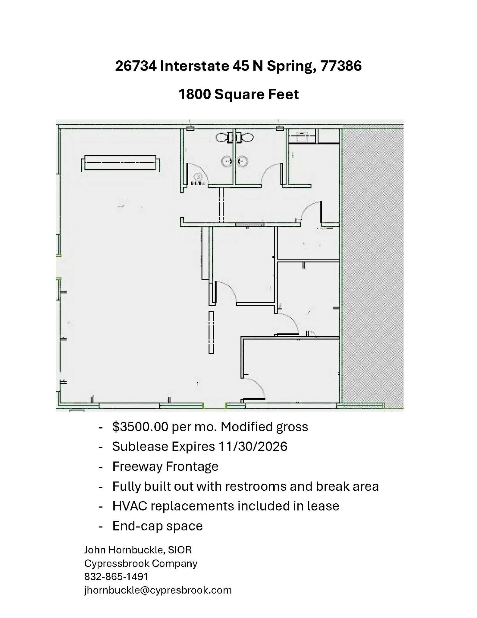 26722-26734 I-45 Fwy N, Spring, TX for lease Floor Plan- Image 1 of 1