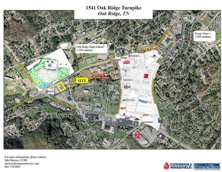 1535 Oak Ridge Tpke, Oak Ridge, TN for lease - Aerial - Image 1 of 4